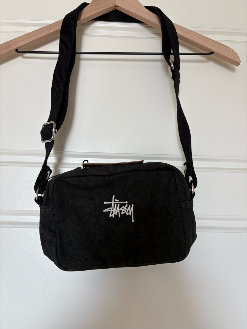 Stussy Canvas Side Pouch Washed Black